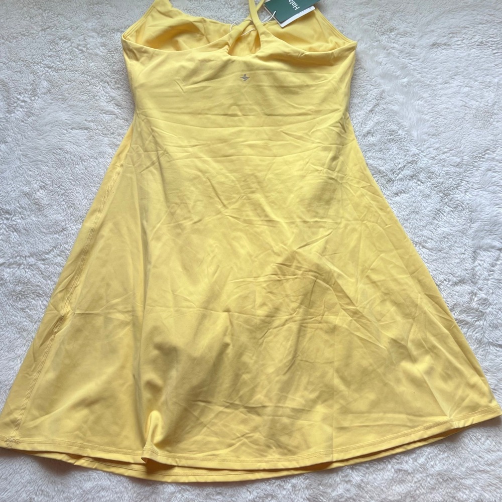 Halara Everyday Activity Dress Yellow Crossback Athletic Tennis Dress Small Long - Picture 6 of 14